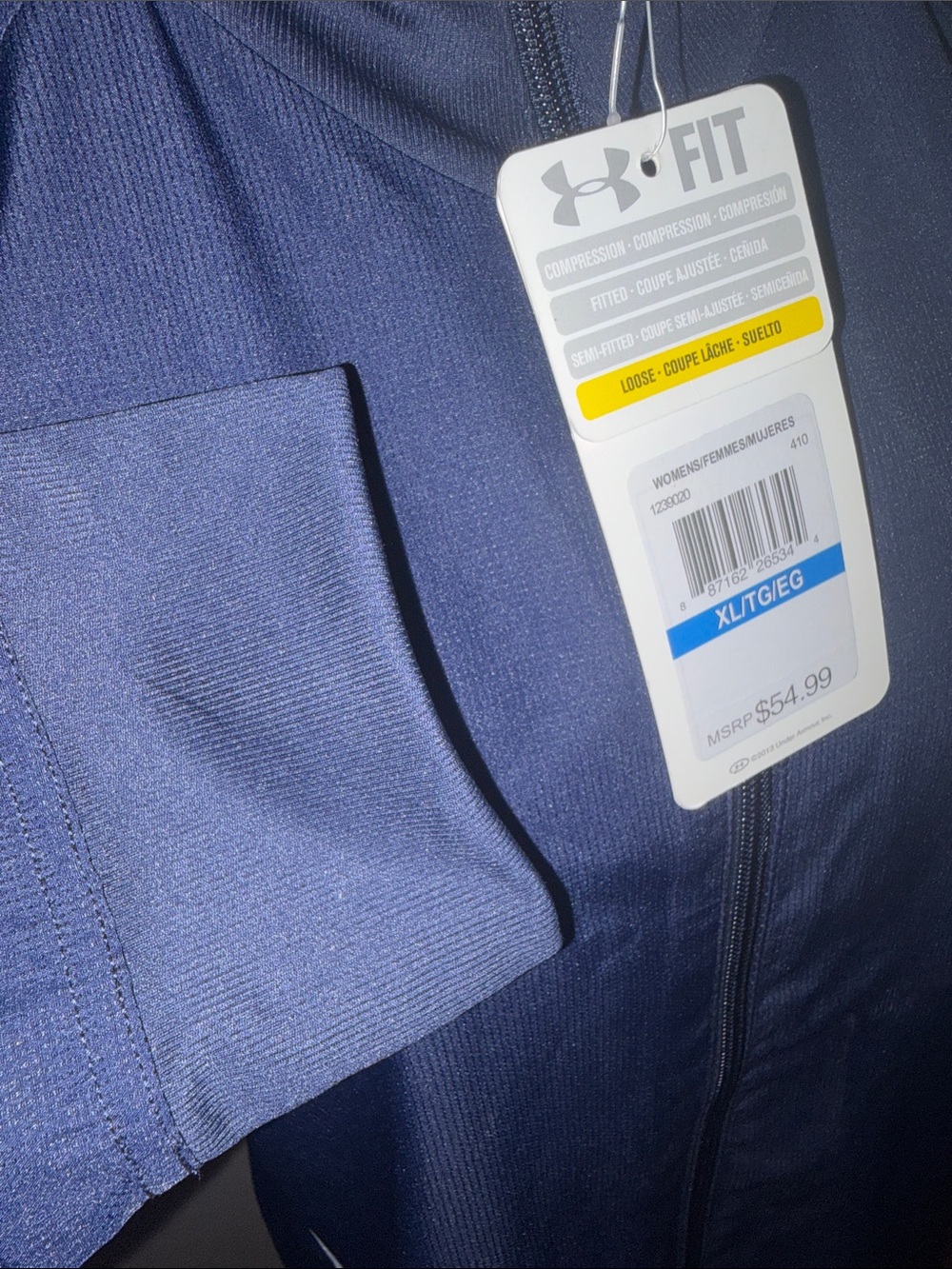Under Armour Dark Navy Full Zip Track Jacket with White Logo - Picture 7 of 9